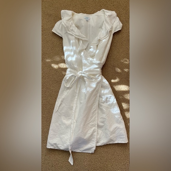 Calypso St Barth for Target White Linen Wrap Dress Ruffle Resort M - Picture 6 of 11